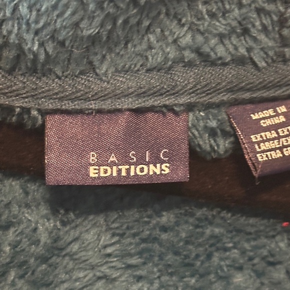 Basic Editions Women's Deep Teal Teddy Jacket - Picture 4 of 8